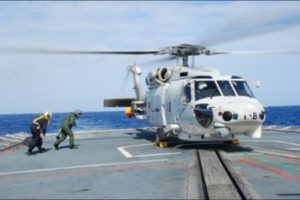 Cross-deck landing operations onboard Indian vessel