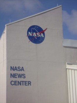 DSC02857 The NASA News Center at the Press Site at Kennedy Space Center.