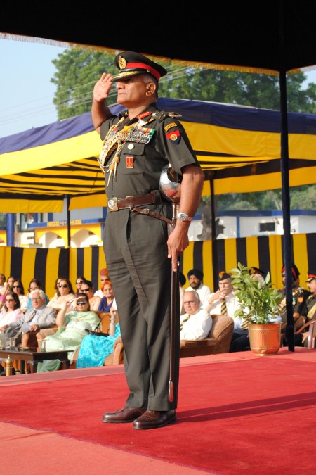 General Singh taking the salute.