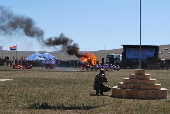 While stunt riding is unlikely to be new to Mongolia, with its history of conquerors like Genghis Khan and a culture of horsemanship, stunt-biking on Indian Royal Enfield motorcycles was might have been something they hadn't seen before.