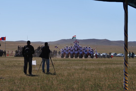 The display was held on the occassion of 'Military Naadam,' which commemorates the Mongolian Ministry of Defense Centennial.
