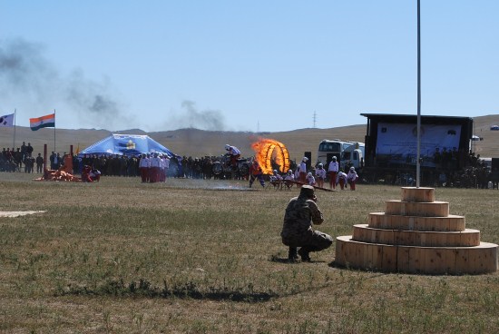 This is the first time, ever, that an Indian Army stunt motorcycle team has displayed abroad.