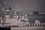 Sailors hailing their Supreme Commander.